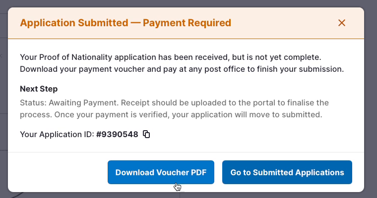 24 - Step 16 - Application Submitted Payment Required.png
